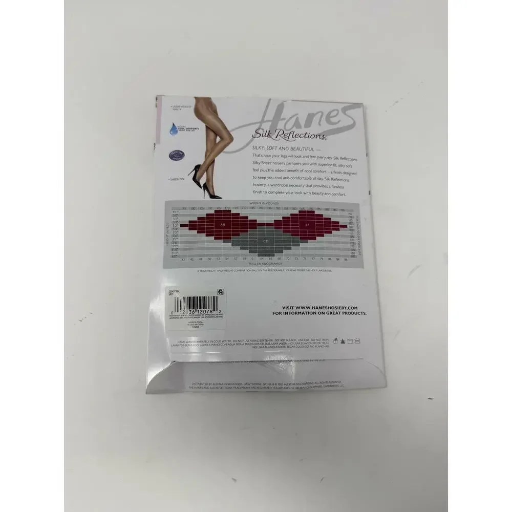 Hanes Silk Reflections Sheer Toe Silky Sheer Pantyhose Size AB Pack of 1